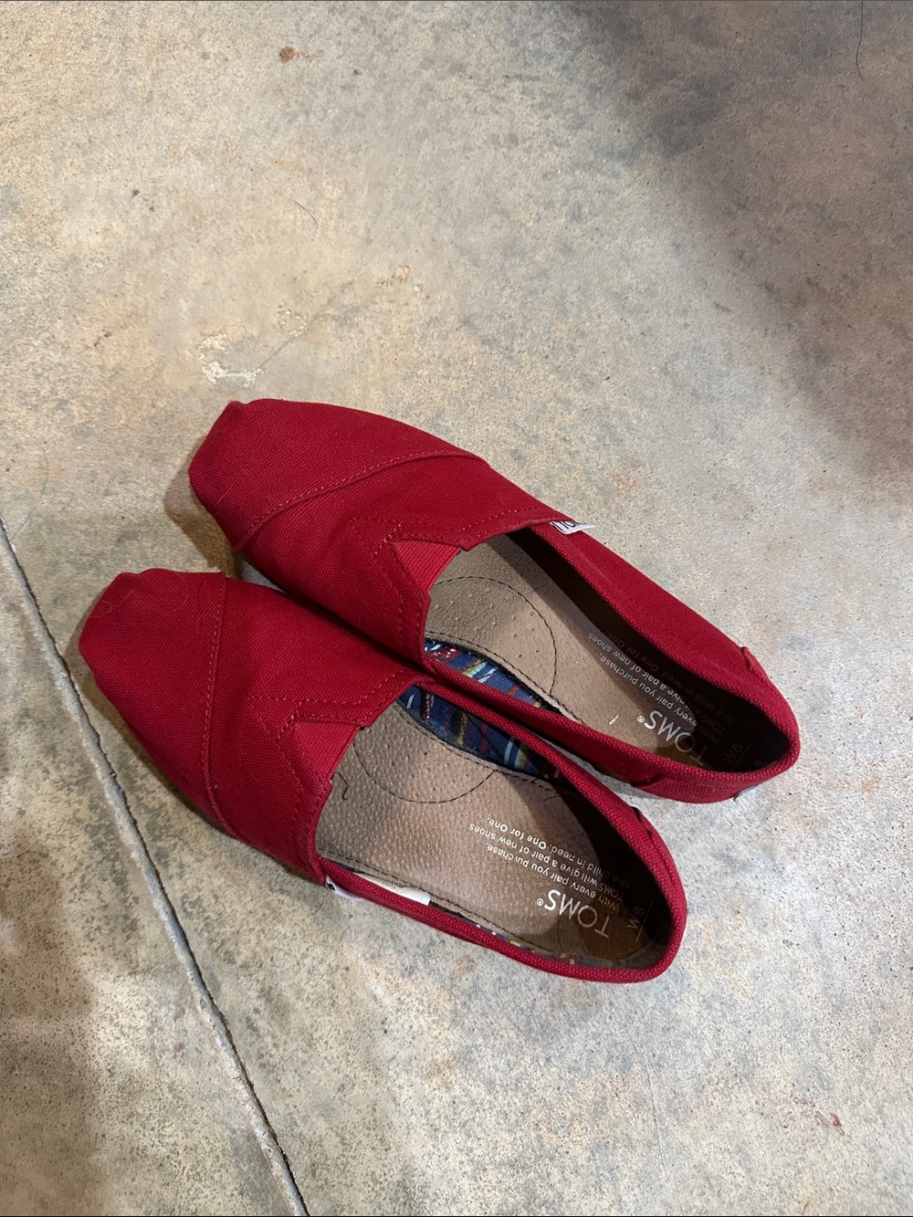 Toms Women's Slip-On Canvas Flats in Red